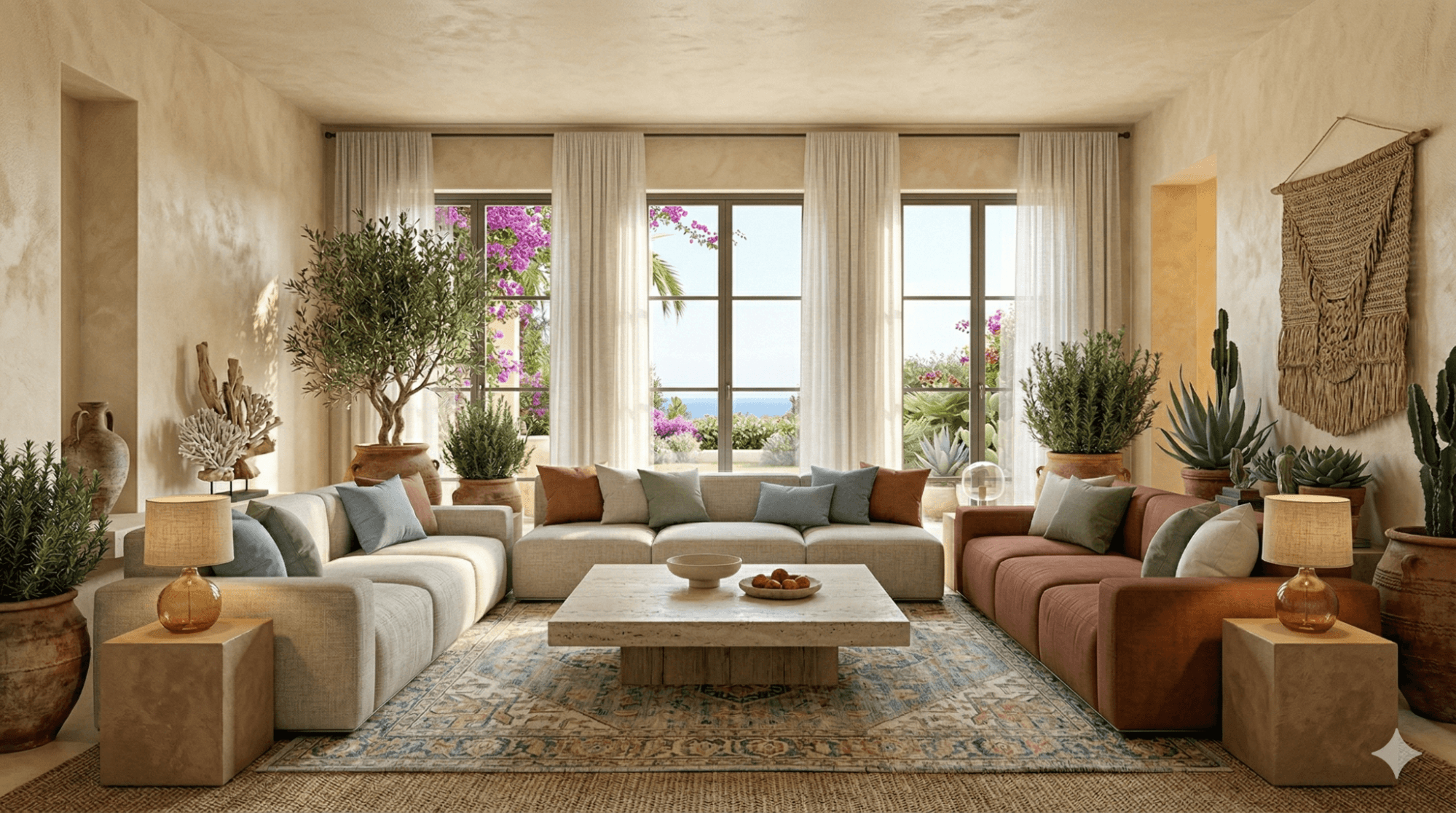 Contemporary glam interior with metallic accents