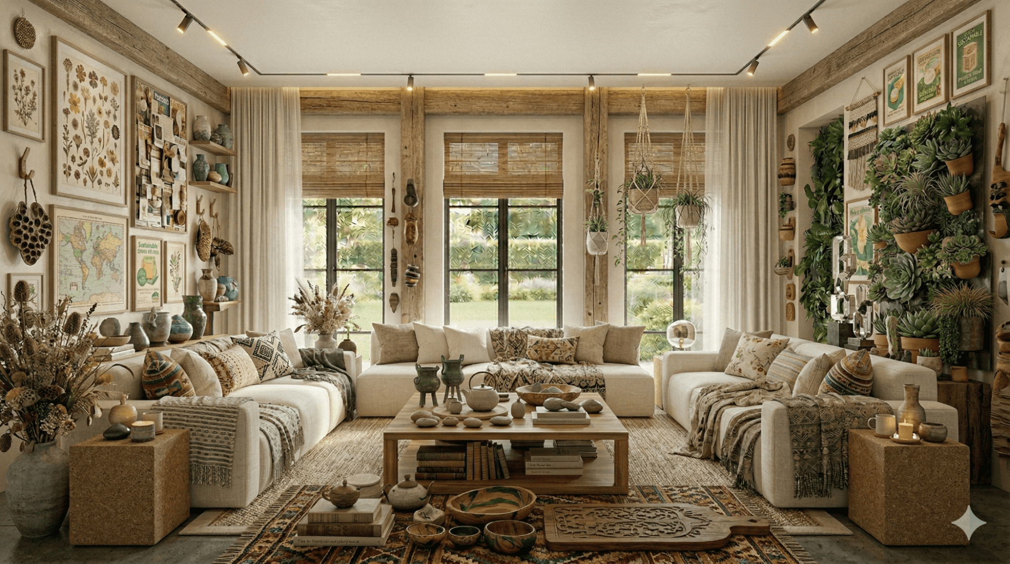 Mediterranean coastal interior with terracotta and warm tones