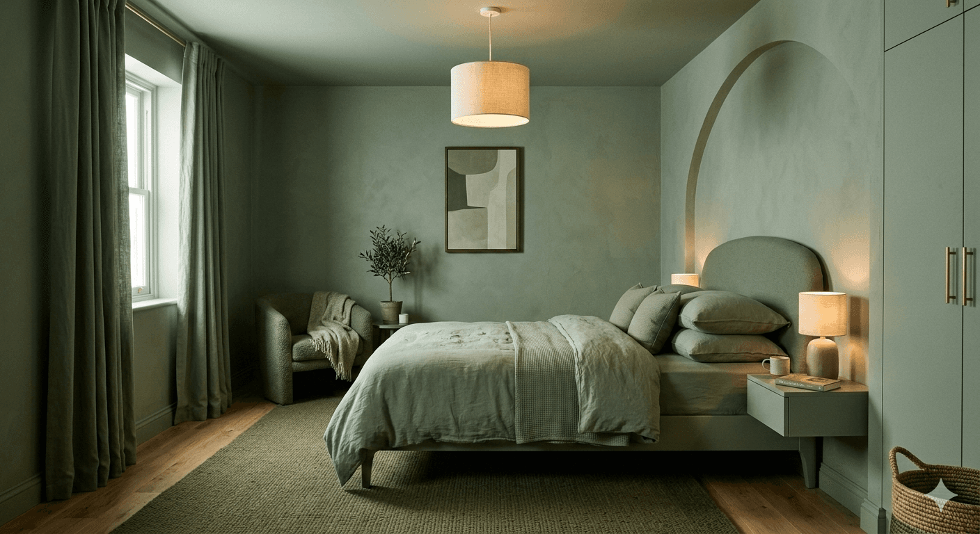 Color Drenching Bedroom Design