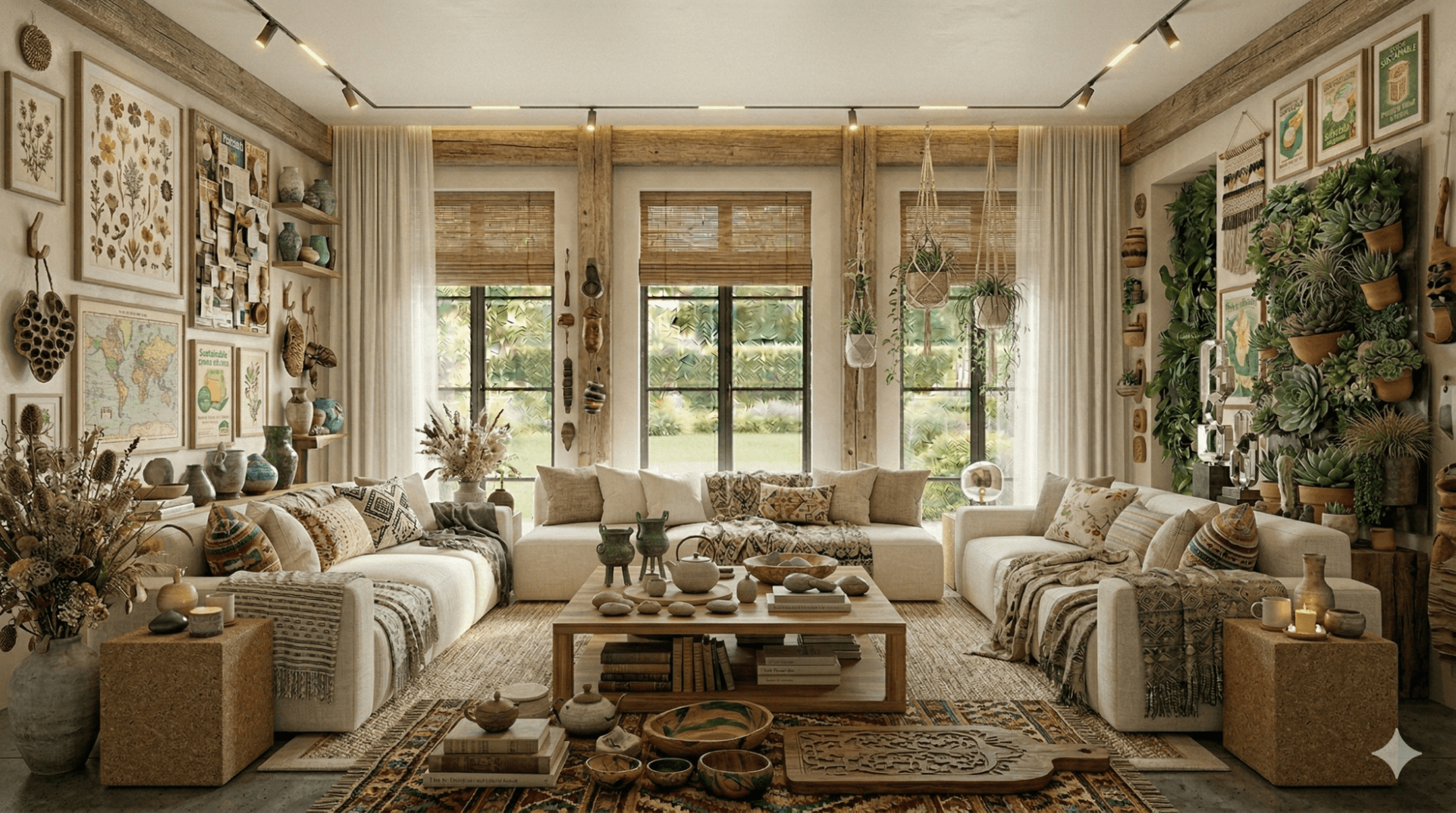 Mediterranean coastal interior with terracotta and warm tones