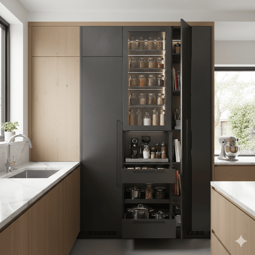 Tall vertical storage kitchen