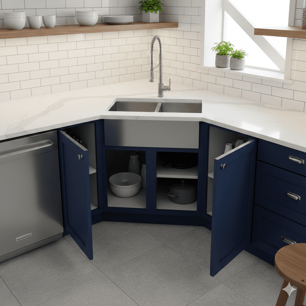 Corner sink kitchen