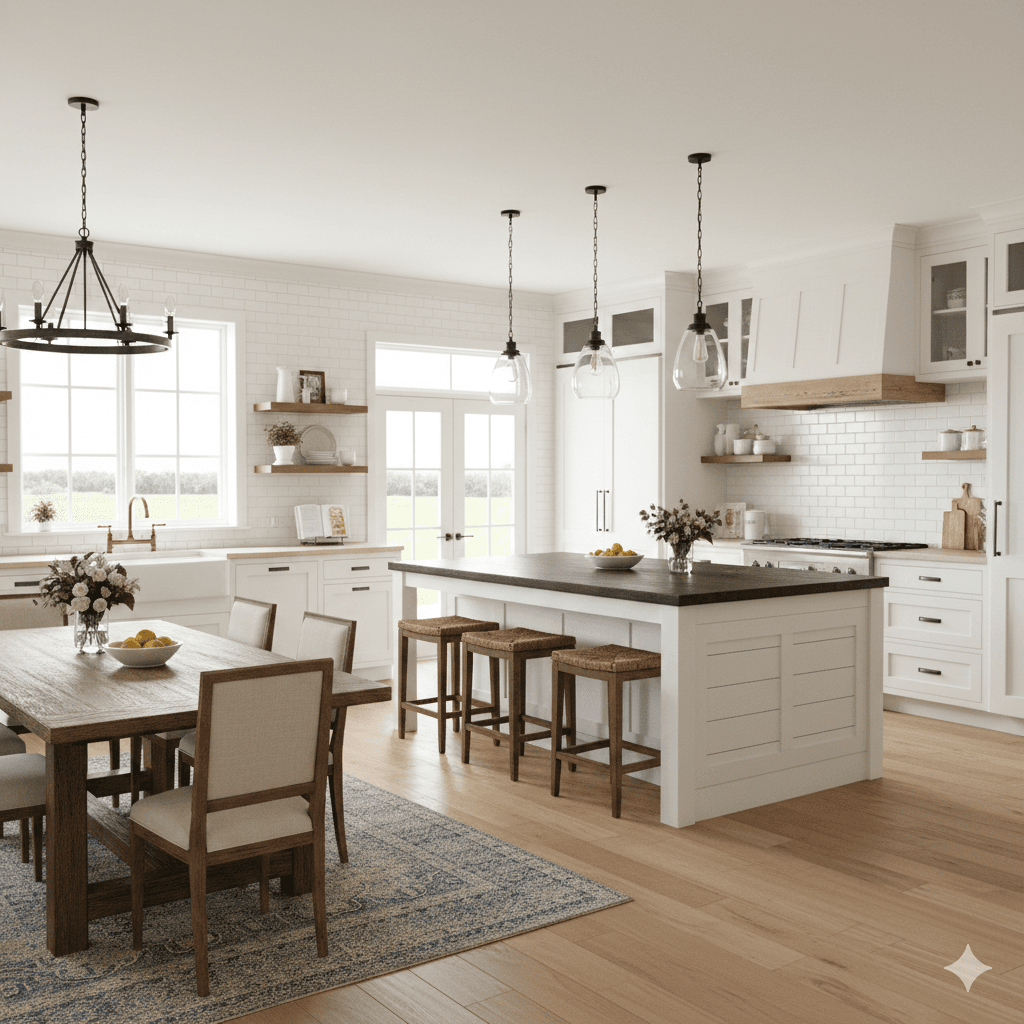 Modern farmhouse-style kitchen