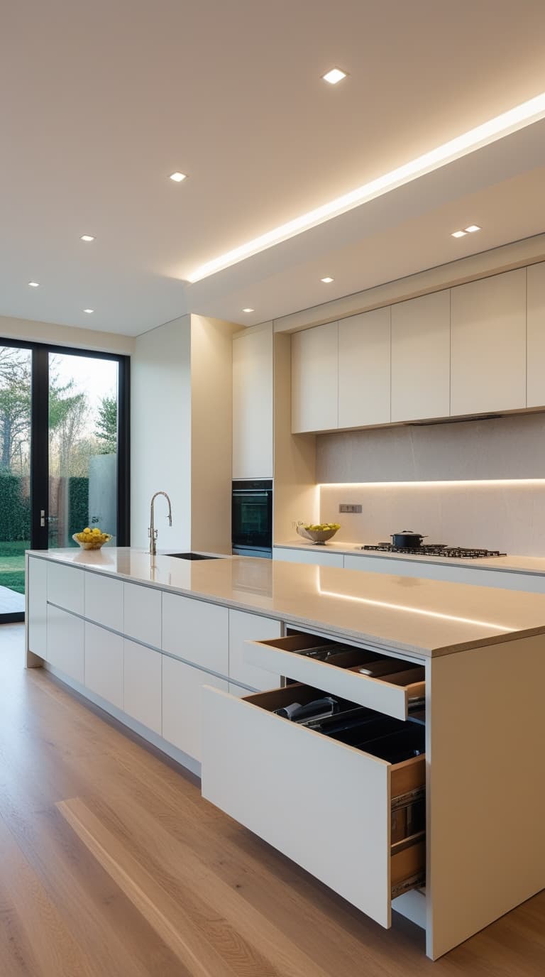 Hidden-appliance modern kitchen