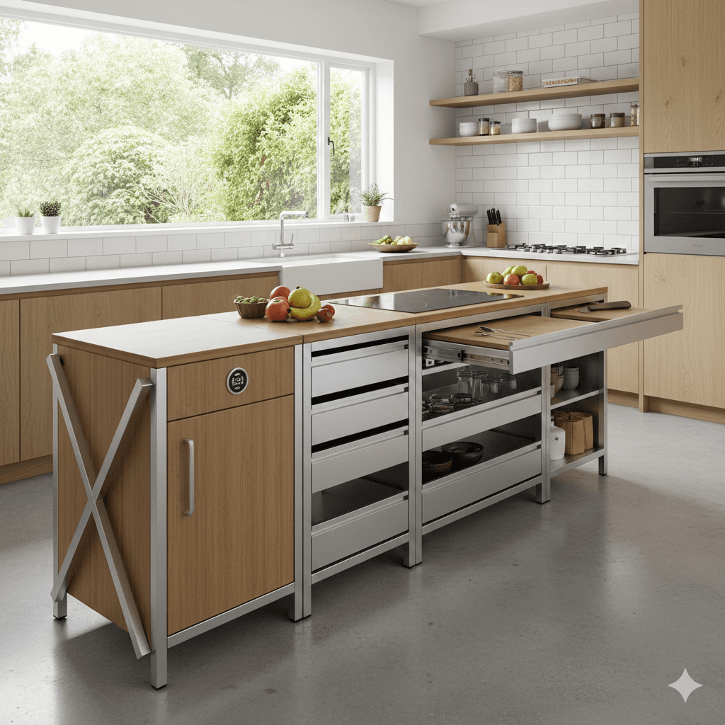 Foldable counter kitchen