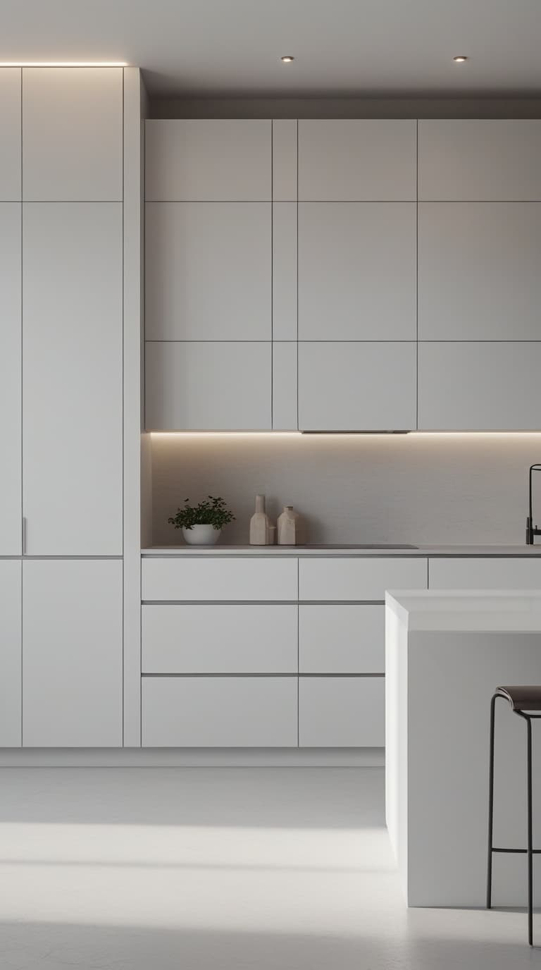 Handleless cabinets kitchen