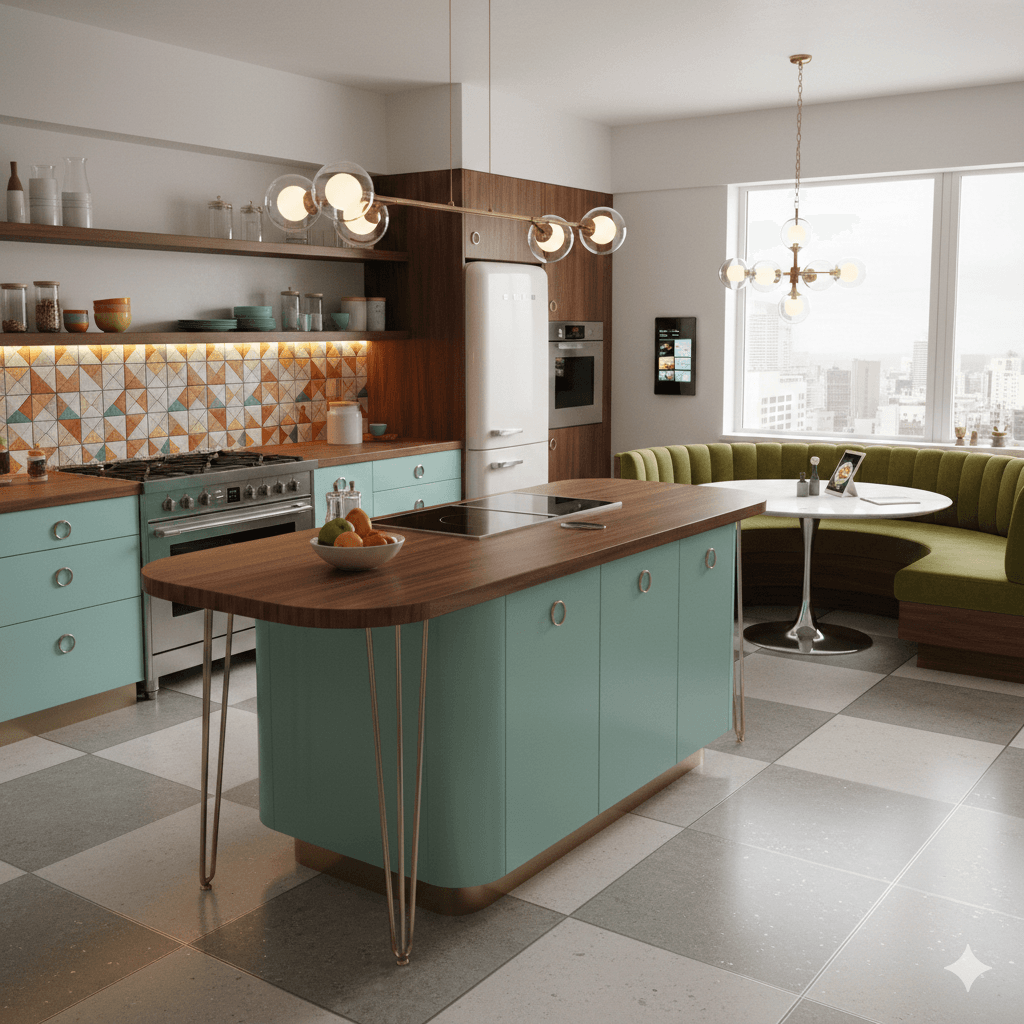 Retro-modern fusion kitchen
