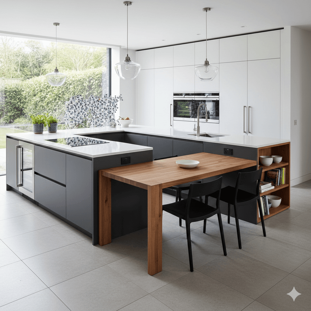 Multi-functional peninsula kitchen