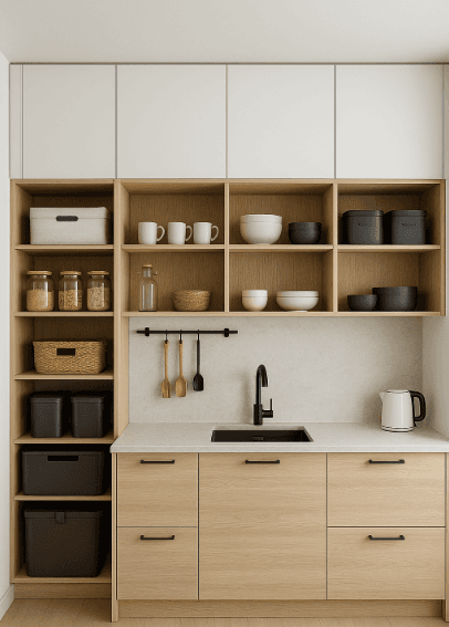 Smart storage-centric kitchen