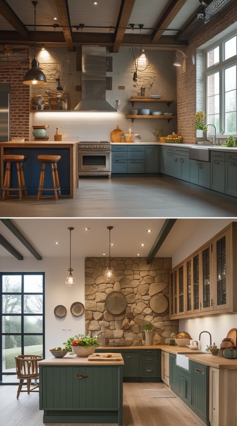 Industrial rustic Scandinavian kitchen styles
