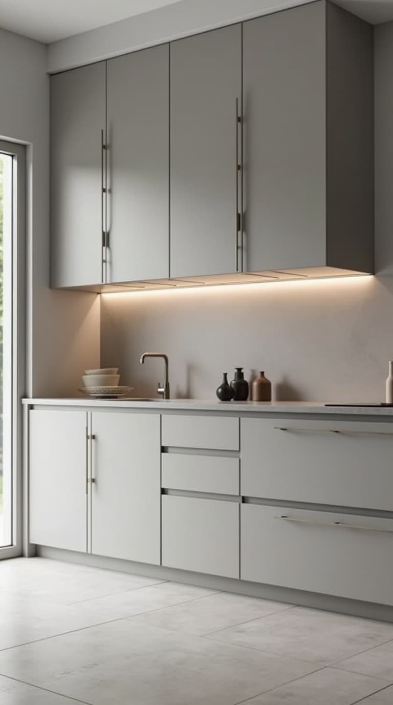 Minimalist matte cabinets kitchen